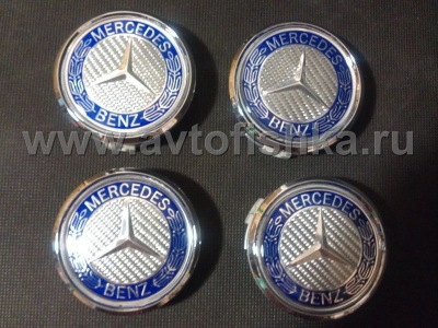 Mercedes, все модели крышки ступиц колеса со звездой, светлый карбон, дизайн Оригинал, комплект 4 шт.