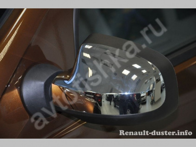 Renault Sandero (2006-) накладки на зеркала из нержавеющей стали, 2 шт.